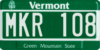 VT license plate MKR108