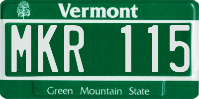 VT license plate MKR115