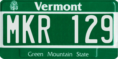 VT license plate MKR129