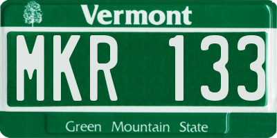 VT license plate MKR133