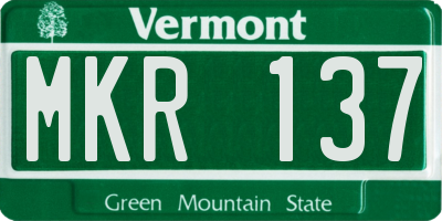 VT license plate MKR137