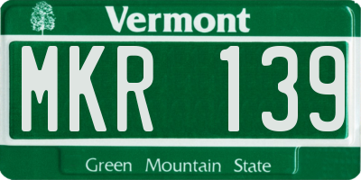 VT license plate MKR139