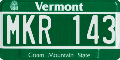 VT license plate MKR143