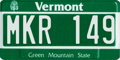 VT license plate MKR149