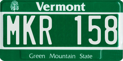 VT license plate MKR158