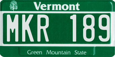 VT license plate MKR189