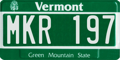 VT license plate MKR197