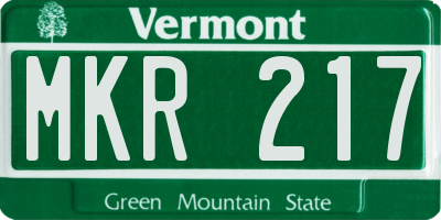 VT license plate MKR217
