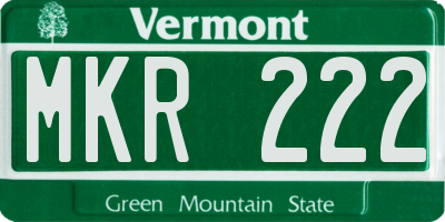 VT license plate MKR222
