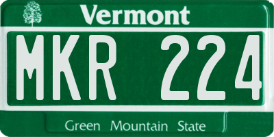 VT license plate MKR224