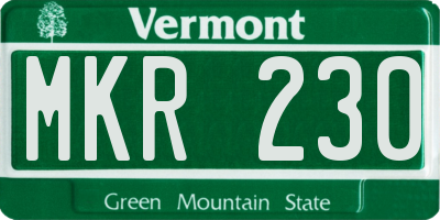 VT license plate MKR230