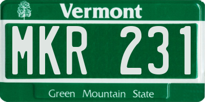 VT license plate MKR231
