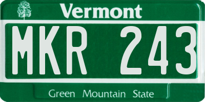 VT license plate MKR243