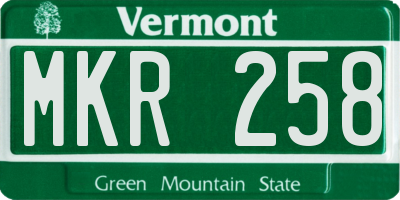 VT license plate MKR258