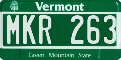 VT license plate MKR263