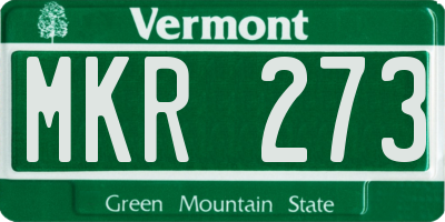 VT license plate MKR273