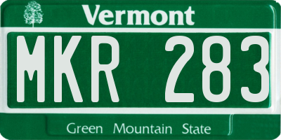 VT license plate MKR283