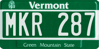VT license plate MKR287