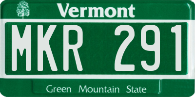 VT license plate MKR291