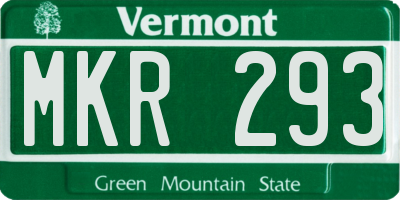 VT license plate MKR293