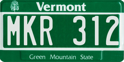 VT license plate MKR312