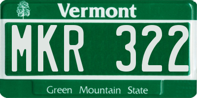 VT license plate MKR322