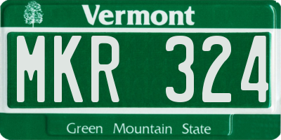 VT license plate MKR324