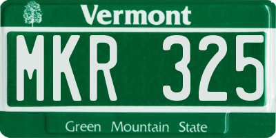 VT license plate MKR325