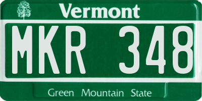VT license plate MKR348