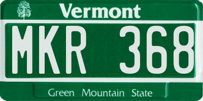 VT license plate MKR368