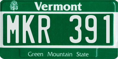 VT license plate MKR391
