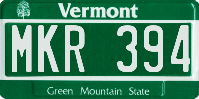 VT license plate MKR394