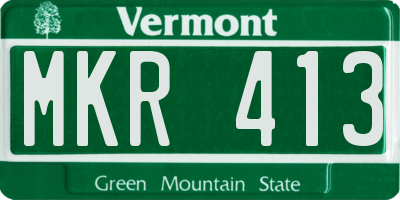 VT license plate MKR413
