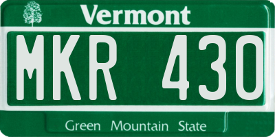 VT license plate MKR430