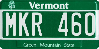 VT license plate MKR460
