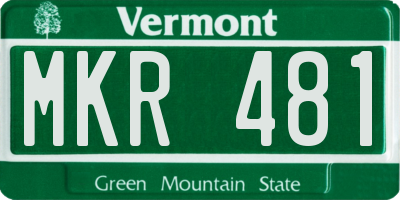 VT license plate MKR481