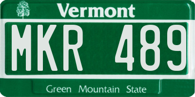 VT license plate MKR489