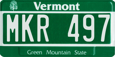 VT license plate MKR497
