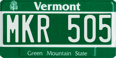 VT license plate MKR505