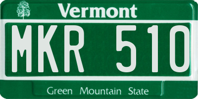 VT license plate MKR510