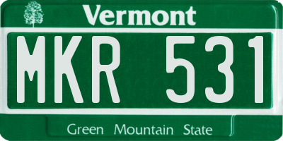 VT license plate MKR531