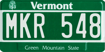 VT license plate MKR548