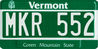 VT license plate MKR552