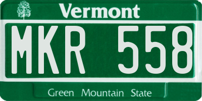 VT license plate MKR558