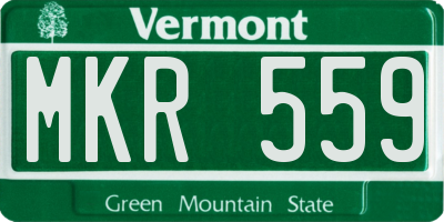 VT license plate MKR559