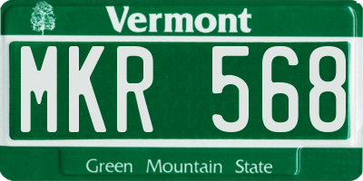 VT license plate MKR568
