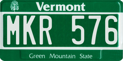 VT license plate MKR576