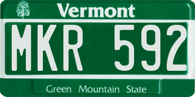 VT license plate MKR592