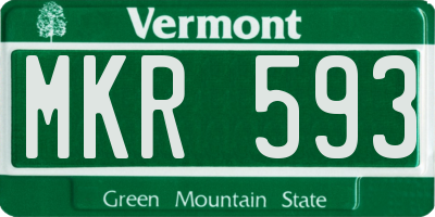 VT license plate MKR593
