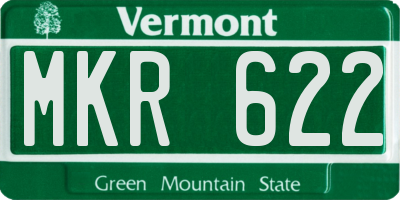 VT license plate MKR622